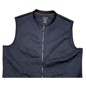 Haggar In Motion Vest Mens XXL Blue Polyester Spandex Quilted Performance Golf